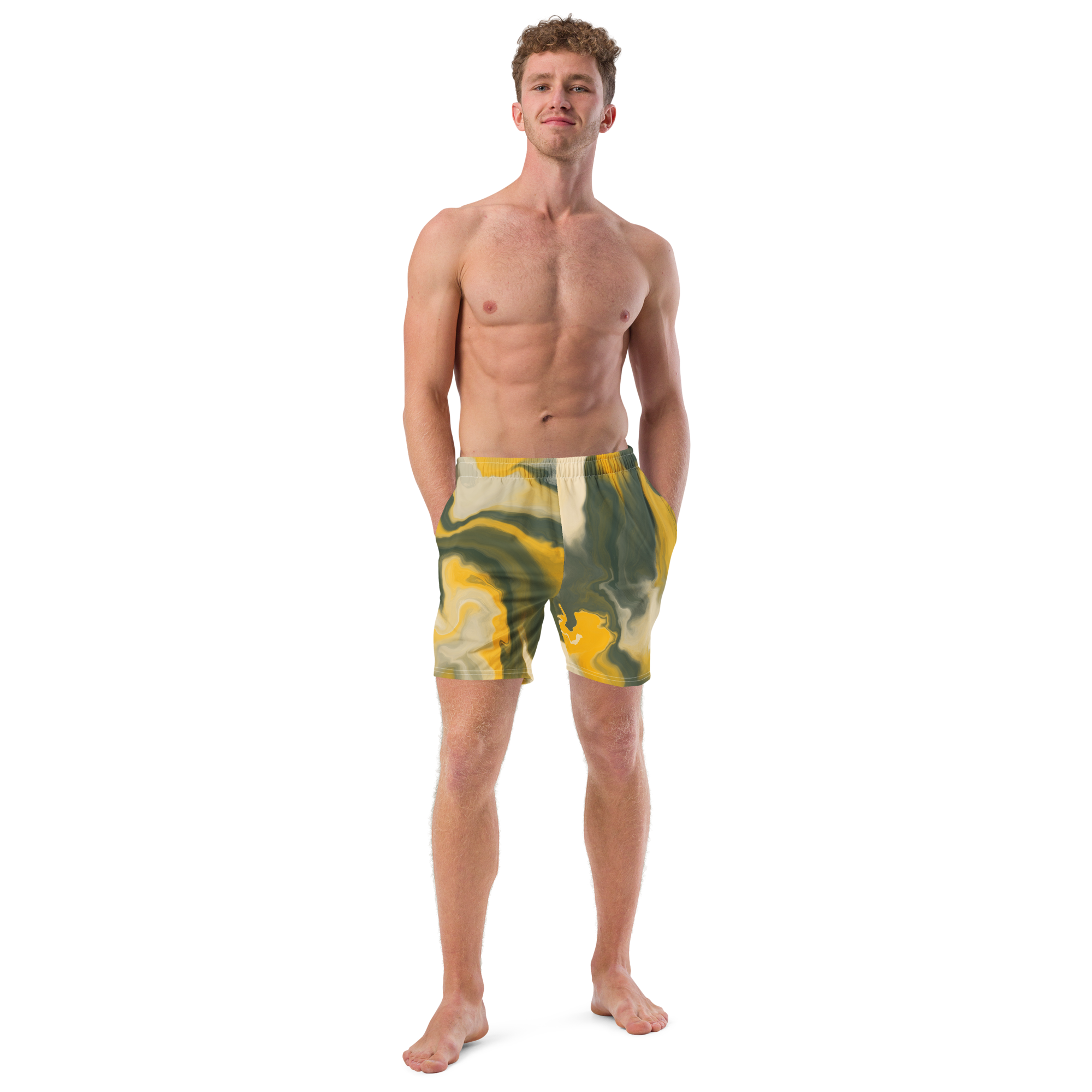 Men’s swim trunks YELLOW AND GREEN MIX – Influnic Outlet Store
